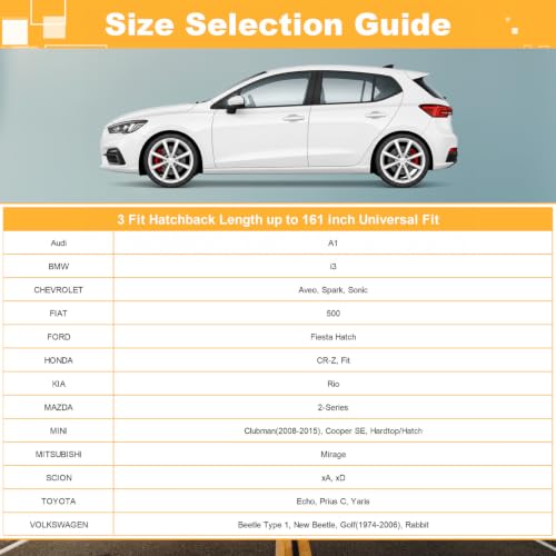 Image of GUNHYI 16 Layers Hatchback Car Cover Waterproof All Weather, Universal Fit Honda Fit, Toyota Yaris, Kia Rio, Mitsubishi Mirage, Chevrolet Spark /Sonic, Ford Fiesta, Mini Cooper 2-Door /4-Door etc.