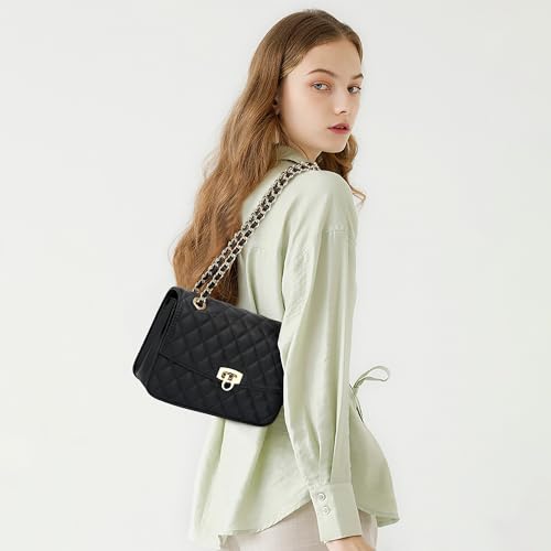 Quilted Crossbody Bags For Women, Shoulder Bag Leather Purses For Women With Chain Strap Trendy2