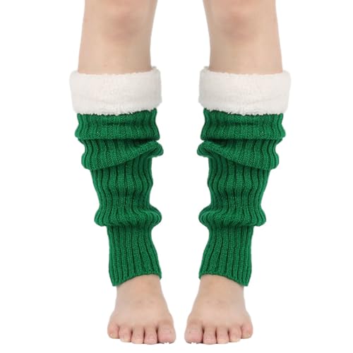 Image of Winter Leg Warmers for Women and Girls Warm Knitted Socks Knitted Wool Crochet Long Boot Socks New Year's Day Socks Christmas Socks