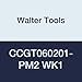 Walter Tools CCGT060201-PM2 WK1 Carbide Tiger-Tec Positive Indexable Turning Insert, 0.004" Corner Radius, 1/4" IC, 3/32" Thick, 0.020" - 0.059" Depth of Cut (Pack of 10)