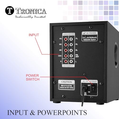 TRONICA Donald Premium 7.1 Digital 65W Bluetooth Home Theatre System with RGB LED Lights, FM, USB, AUX, TV Compatible, Remote Control 7 41 fVV6eqmL