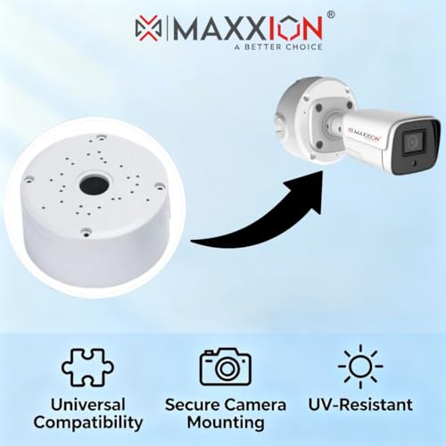 Image of 5x5 inch Round Waterproof PVC Junction Box for CCTV Camera, Heavy Duty Outdoor Electrical Enclosure, 3 Entry Inlets, Wire Protection - Pack of 2