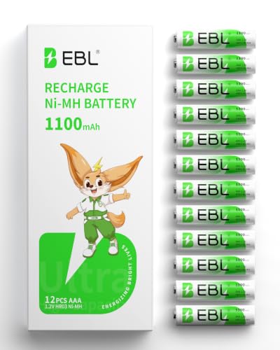 EBL Akku AAA 1100mAh 12 Stück - Typ NI-MH wiederaufladbare AAA Batterien geringe Selbstentladung – Ansicht 1