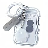 [Beyond The Future] パスケース トレカホルダー ICカード ケース入れ カードケース キーホルダ付き おしゃれ 透明 高校生 通勤 通学 定期入れ 透明 ローダー カード 収納 (ホワイト)