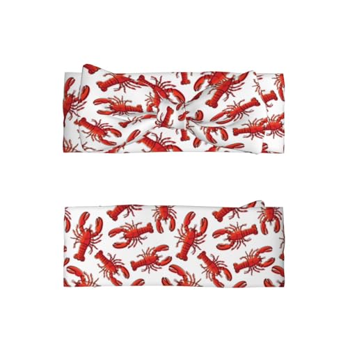 Red Lobster Print Baby Girl Bows Headbands Baby Girls Newborn Headbands Infant Toddlers 0-6 Months2