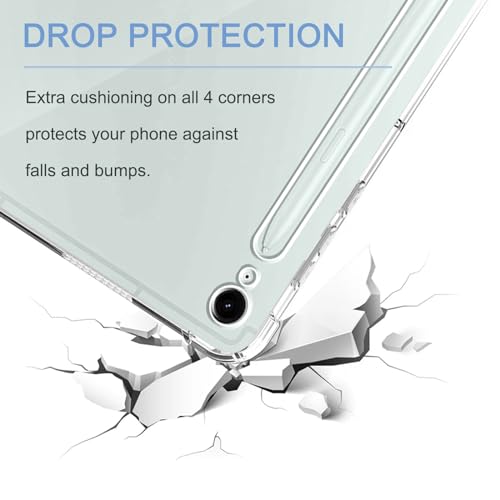 AWH carinacoco Clear Case for Samsung Galaxy Tab S9 FE 10.9 inch, Ultra Transparent Soft TPU Protective Cover, Lightweight Flexible Silicone Shockproof Rugged Back Cover for Galaxy Tab S9 FE