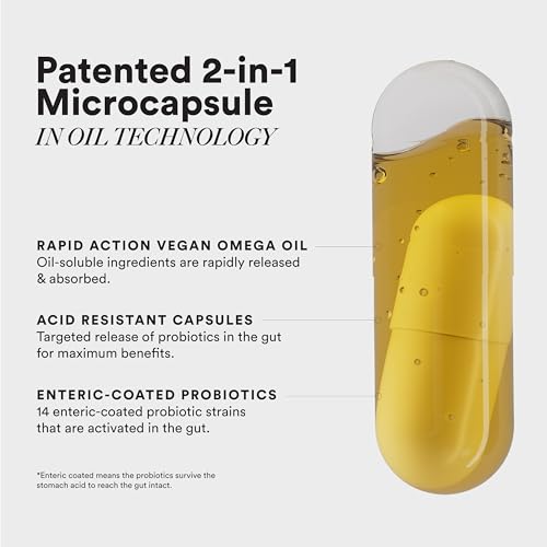 Wellbeing Nutrition Daily Probiotics Gut Health Supplement, 60 Billion CFU, 15+ Clinically Proven Strains in Flaxseed Oil | For Bloating, Gas, Indigestion, IBS, IBD, Gut Health, 60 Veg Capsules