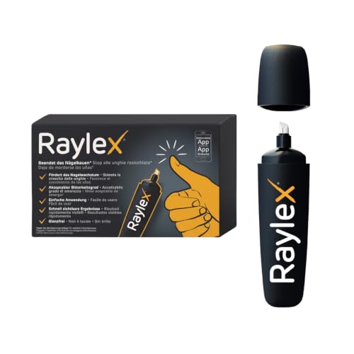 Raylex bolígrafo esmalte antiuñas – esmalte uñas rotulador para dejar de morderse las uñas, apto para niños desde 3 años y adultos – bolígrafo amargo regenerador contra morderse