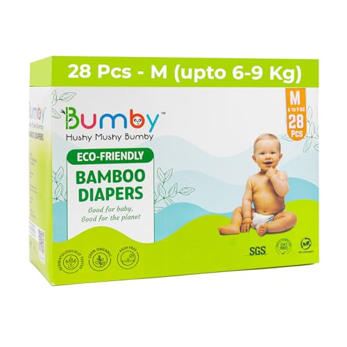 Bumby Premium Organic Bamboo Diapers | Hypoallergenic, Rash Free, Super Dry, Quick...