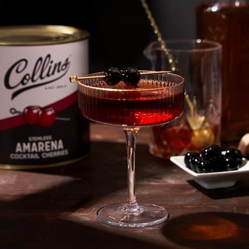 Collins Amarena Cherries - Garnish, Cocktails, Desserts, Gluten Free and Vegan Italian Sweet Tart Sour Cherry, Perfect for Bars, Restaurant, Food Service, Bakery, Pastry Shop, 7 lb (3.18 kg) Set of 1
