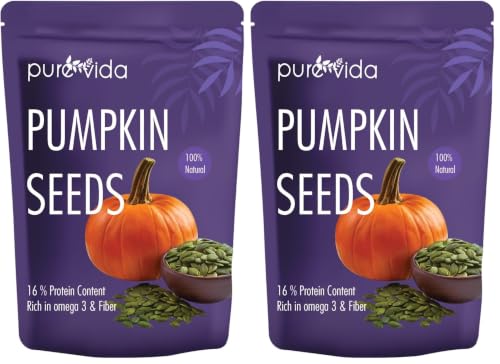 Image of Purevida Pumpkin Seeds 200gm | High in Protein, Fiber & Healthy Fats | Superfood for Heart Health & Weight Management | Gluten-Free, Vegan & Natural | Perfect for Snacking, Baking, Salads & Smoothies