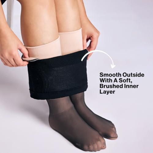 Image of NYKD By Nykaa Fur Lined Sheer Effect Thermal Stockings NYA054 Black