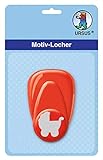 Ursus 19470065 - Motivlocher mit Hebel klein, Kinderwagen, rot, ausgestanztes Motiv ca. 16 mm, aus Kunststoff mit Metallstanze, geeignet für Grammaturen von 160 220 g /qm