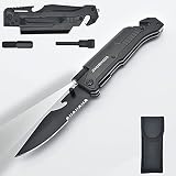 SHUBHADA Multifunctional outdoor folding knife hunting camping knife Tool Knives Led Light Magnesium...