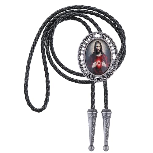 Image of Jeilwiy Bolo Tie for Men Western Cowboy Gothic Bolo Tie Necklace Halloween