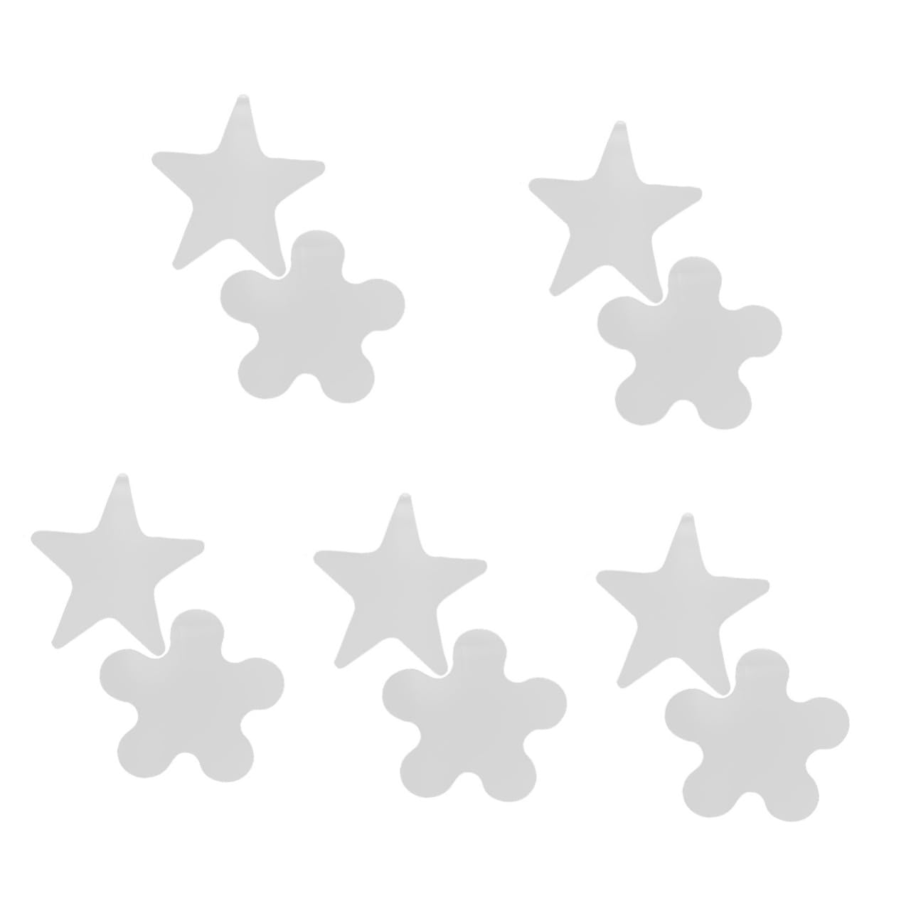 Lurrose 10piezas Plantillas De Acolchado Acrílicas Reglas Transparentes Para Manualidades De Ropa Diseños De Flores y Estrellas Herramientas De Costura Para y Patchwork