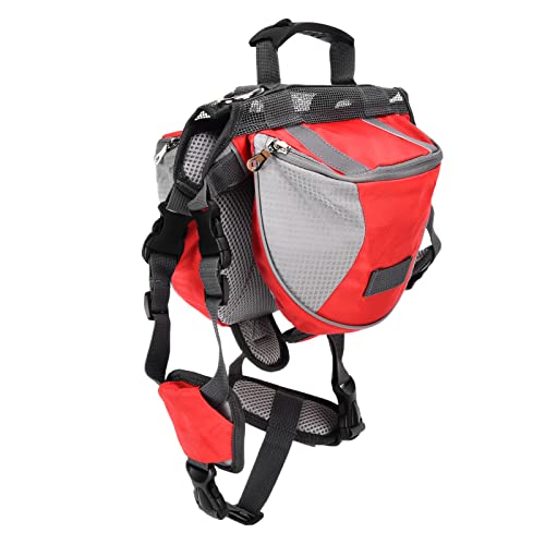 Julihai Dog Saddle Bag with Breathable Mesh and Reflective Design for Service Dogs, Material (L)