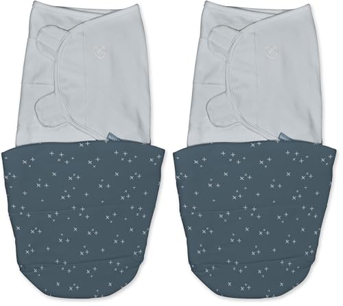 Image of SwaddleMe by Ingenuity All Season Baby Swaddle, 2 Quick Flip Layers to Change from 1.0 to 2.5 TOG, Size 0-3 Months, 7-14 Pounds - Tiny Tiles (Pack of 2)