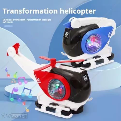 Image of Kids Mandi Musical Helicopter Toy with Lights and Sound | Universal Wheel, Bump N Go Action