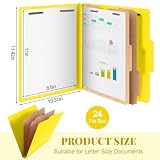 Skyygemm 24 Pcs Classification Folders Letter Size Bulk - 2 Dividers Pressboard File Folder with 3. 5 Inch Expansion, 2 Prongs Fastener, Heavy Duty Office File Organizer for Teacher Medical (Yellow)