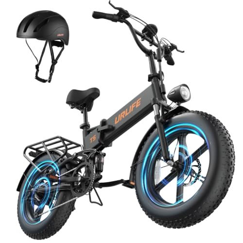 URLIFE Folding Electric Bike for Adults, 20" x 4" Fat Tire Ebike, 1500W Peak Motor, 48V/13AH, LED Display, Range 60-80 Miles Elctric Dirt Bike, UL2849 Certified image 3