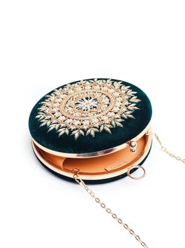 Image of THE TAN CLAN Ifrah Hand Embroidered Clutches for women Purses Luxury Evening Handbags for ladies