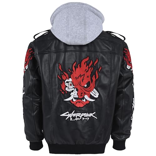 Embrace Cyber-Punk in the Halloween Samurai Black Hooded Gaming 100% real leather Jacket2