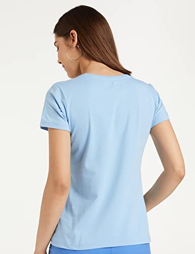 Image of Amazon Brand - Symbol Women Cotton Stretch Regular Fit Round Neck Half Sleeve T-Shirt (Available in Plus Sizes)