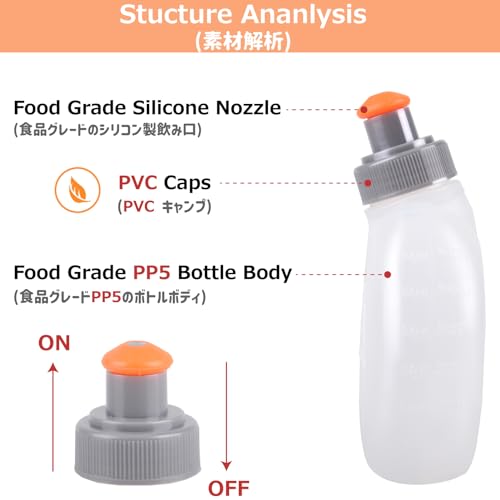 image for Azarxis BPA Free Water Bottles Flask Leakproof for Running Hydration B
