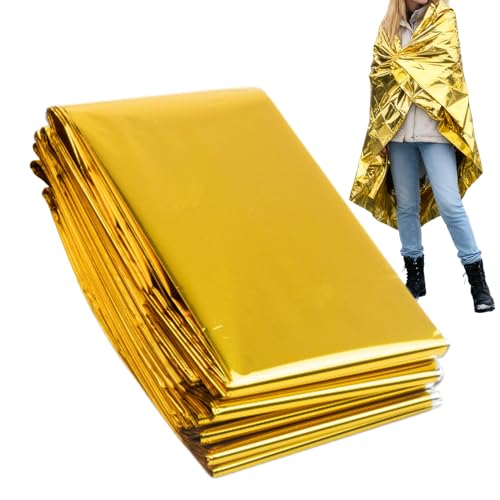 Space Blanket - Equipo de rescate al aire libre de 86.6 x 55 pulgadas, cubierta térmica de supervivencia, escudo de supervivencia reflectante contra el calor, protección compacta contra la intemperie