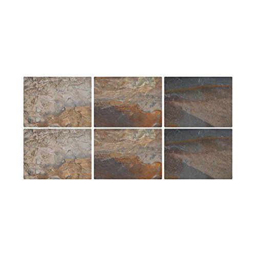 Portmeirion Home & Gifts Pimpernel Earth Slate Placemats, Set of 6, 30.5 x 23cm