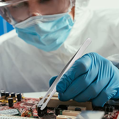 Zhehao 2 Pieces Flat Tip Tweezer Blunt Tip Tweezers Feeding Tongs Stainless Steel Lab Forceps With Straight Flat Tips Scientific Forceps Lab Tweezers For Laboratory Work thumb #5