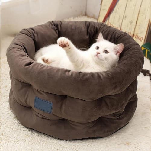 Générique Waschbares Hundebett- Soft Pet Beds Cat | Beds for Kitten Indoor Outdoor, Round Pets Sofa mit Raised Edge Design, Tier Raised Bed, Dog Sofa Couch for Home Sleeping Winter Use-3