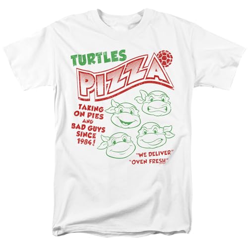 T Shirt TMNT Turtles Pizza Blanc pour vos soirées série et pop culture