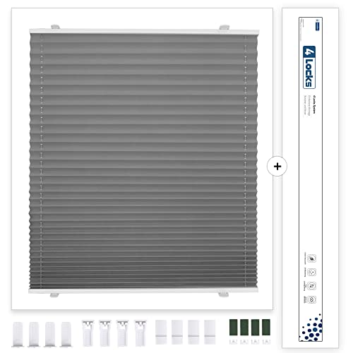 bobodeco Plissee ohne Bohren Verdunkelung Klemmfix, Grau 80x230 cm(BxH) Verdunklungsplissee Thermo Plissees 100% Verdunkelnd &… – Ansicht 7
