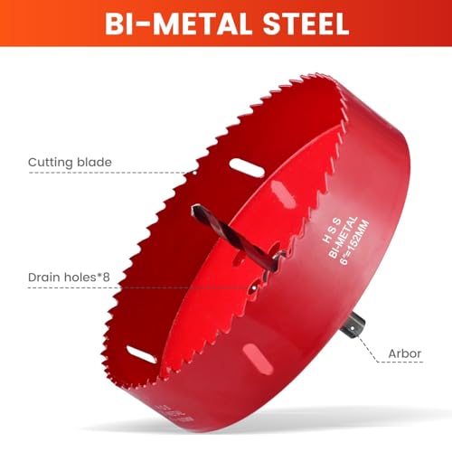 4 Inch 102mm Bi-Metal Hole Saw Drill Bit, M42 HSS Triangular Shank Hole Saw with Spring, Hole Cutter Tools for Wood Metal Plastic PVC Plywood Pipes Ceiling Drywall Fast Chip Removal - Image 6