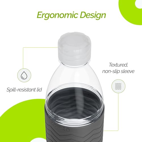 Copco Hydra Water Bottle with Spill-Resistant Lid, 16.9 oz (Set of 2) - Reusable Tritan Non-Slip Sleeve, Twist-Open Body - BPA-Free, Leak-Proof, Durable & Portable for Gym, Office, School (Gray) - Image 6