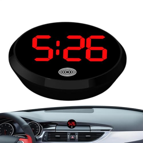 ルミナスカー電子時計 - カーベントクロックウォッチ | 自動ダッシュボード デジタル時計 | ラウンド合金タッチデジタル時計、タッチ自動車ナイトウォッチ、クリエイティブな車両時計 スタイリッシュな車、トラック用