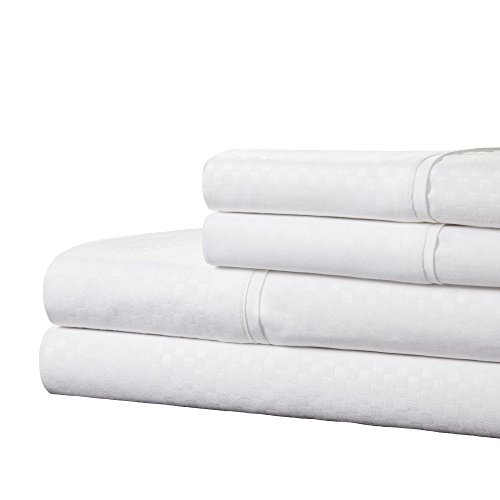 Brushed Microfiber Sheets Set- 4 Piece Hypoallergenic Bed Linens With Deep Pocket Fitted Sheet And Embossed Design By Lavish Home (White, Queen),66-90-Q-W #TOP1