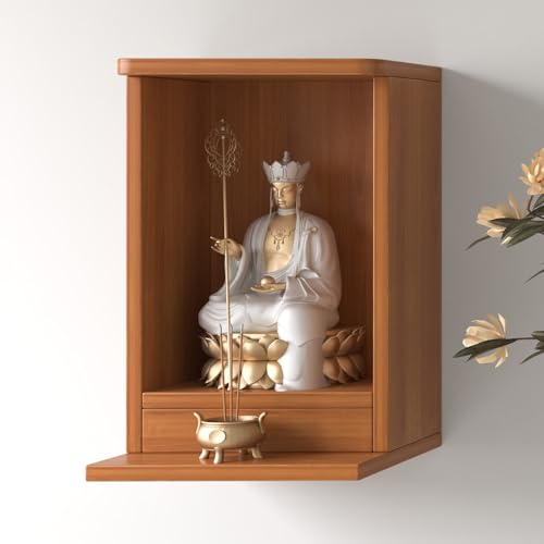 Armoire du Dieu de la Richesse murale en bois pour petit espace