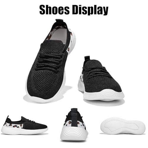 Women's Slip-On Shoes with Leopard Cheetah Print Casual Sneakers Crafted by Flying-Woven Tatting Breathable Mesh Fashionable Shoes for Ladies with Anti-Slip and Wear-Resistant Soft Outsole2