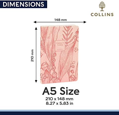Collins Tara A5 Day to Page 2023 Diary - Pink (TA151.50-23) - Complete Planner, Agenda and Journal