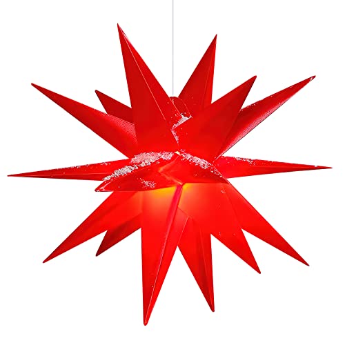TNSLAND Weihnachtsstern Beleuchtet Außen, 3D Faltstern Außenstern...