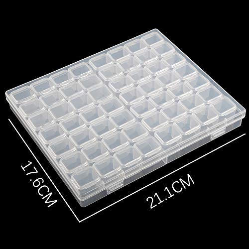 Image of 1 Pack 56 Grids Diamond-Paint-Art Box Plastic Jewelry Organizer Storage Container Diamond Embroidery Storage Boxes Nail Art Tools Storage Case for DIY Rhinestone Beads or Nail Art Small Findings