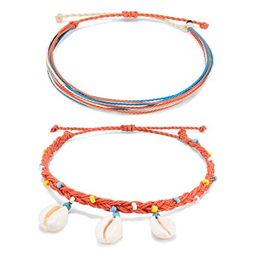 Jeka Beach Anklets For Women Boho Summer Handmade Layered Anklet Set Waterproof Adjustable Wax Thread Stackable Foot Jewelry For Girl #TOP24