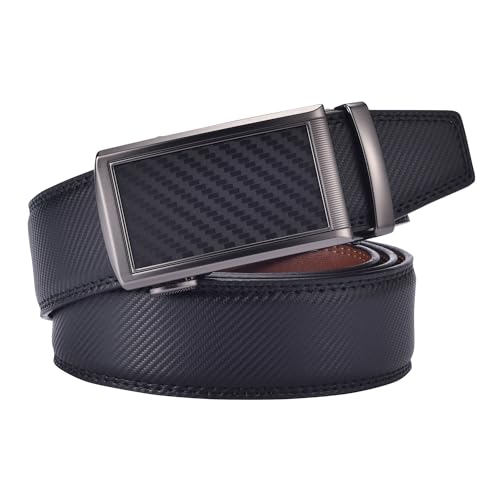 Image of Beltox Men Leather Belt w Slide Ratchet Interchangeable Buckle