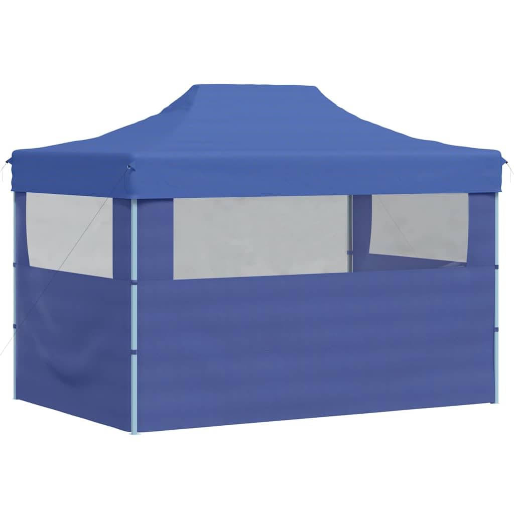 Gartenpavillon, faltbar, für den Außenbereich, mit 3 Wänden, 3 x 4 m, Stahl, Blau