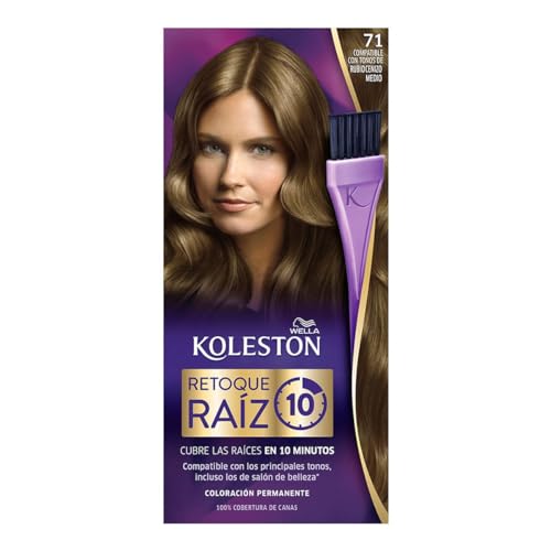 Coloración, Beauty Koleston Tinte Retoque de Raíz Permanente 71 Rubio Cenizo Medio, 70 ml - Paquete de 1