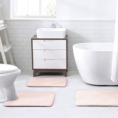 Walensee Extra Thick Memory Foam Bath Runner Rug (24X60 Dusty Pink) Non Slip Absorbent Super Cozy Velvet Bathroom Mat, Luxury Soft Plush Large Carpet For Bath Room Shower Floor Tub, Machine Wash Dry #TOP6