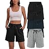 Dalavch 4 Pack Women’s Summer Sweat Shorts Cotton Comfy Drawstring Shorts for Casual Lounge Sport Athletic with Pockets